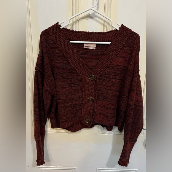 Urban Outfitters Sweaters - Urban Outfitters l Burgundy Lillian’s Distressed Cardigan